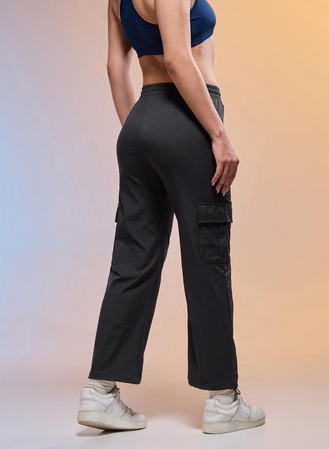 Technosport Women Solid Slim Fit Sports Cargo Track Pants - Image 3